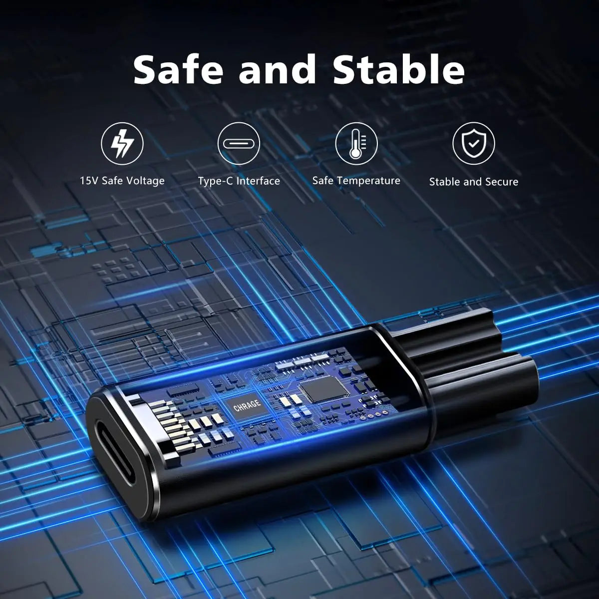 Brangdy 15V HQ8505 Type-C Shaver Adapter Charging Converter for Philips One Blade Pro QP6520 QP6530 QP6510 Beard Trimmer