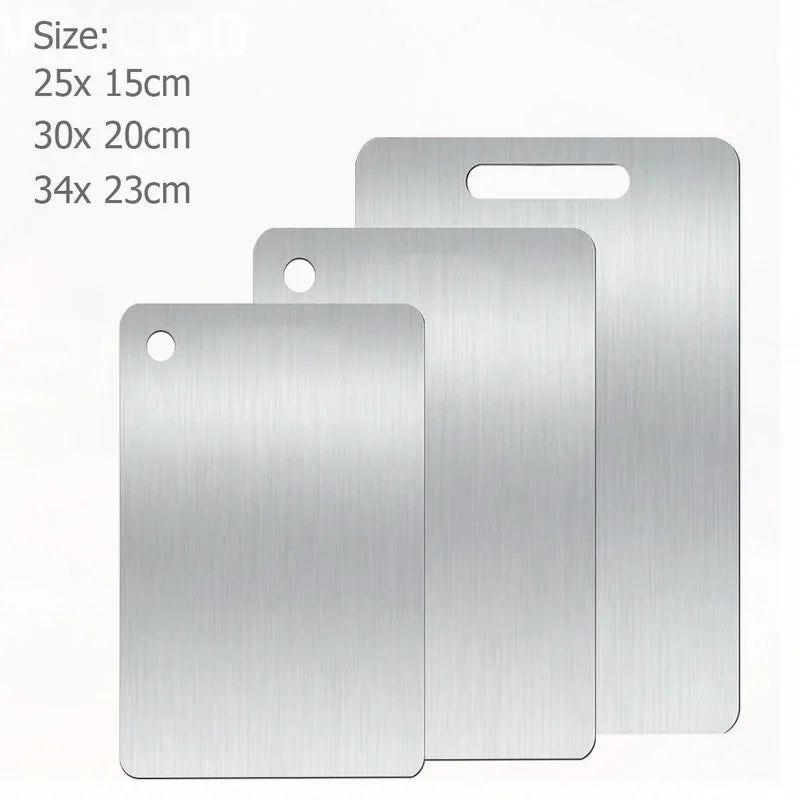 WXCOO Chopping Board Stainless Steel Double Sided Thickened Kneading Dough Board Kitchen Household Fruit Cutting Block