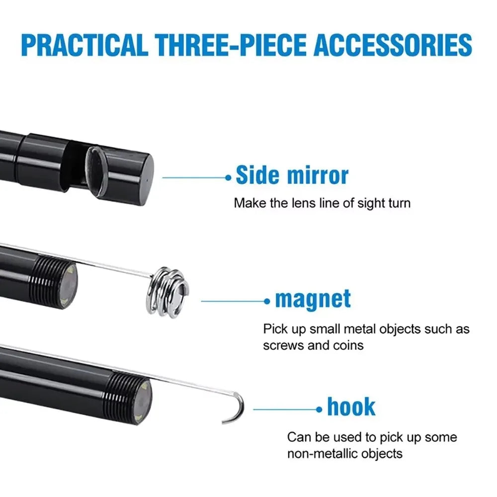 5.5/7.0MM Type-C Endoscope Camera IP67 Waterproof with 6 Adjustable LEDs USB Android Flexible Inspection Borescope for Phone PC