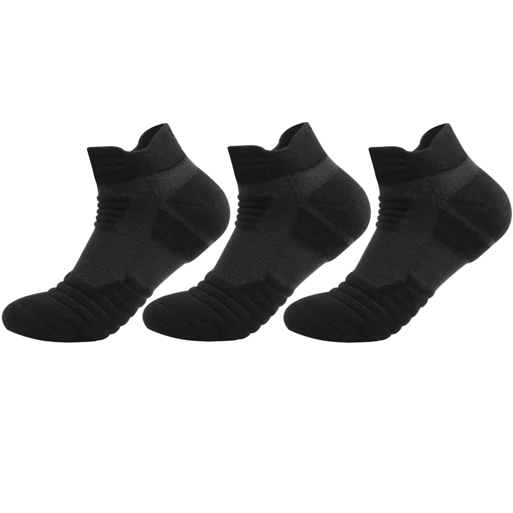 3 Pairs Breathable Mesh Athletic Terry Socks Cushioned Moisture-managing and Durable Reduces Foot for Running Hiking & Sports