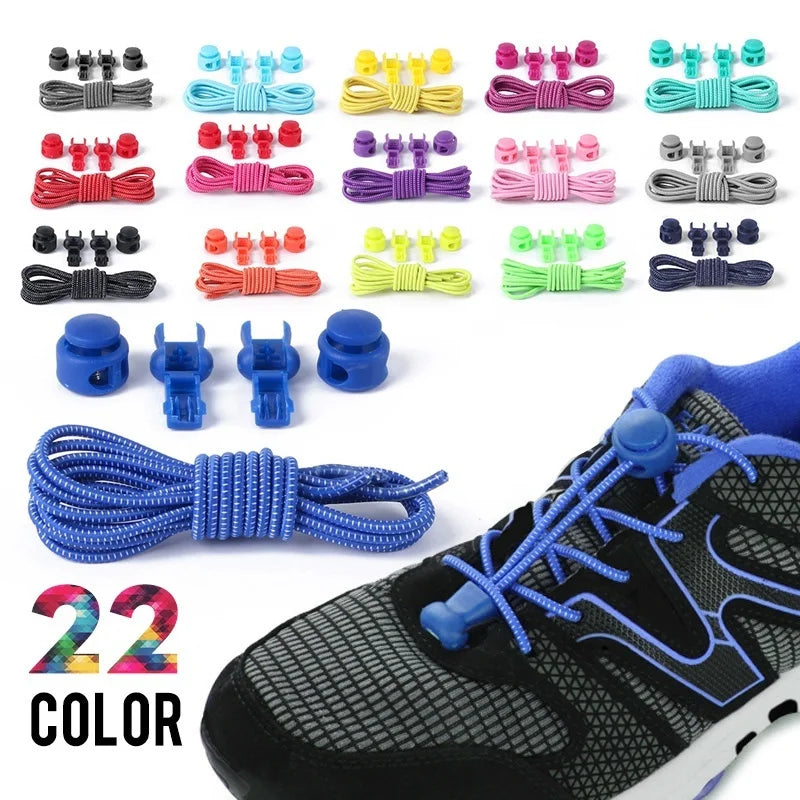 1Pair No Tie Shoe laces Quick Locks Shoelaces Without ties Elastic Laces Sneakers Kids Adult Boot Shoelace for Shoes