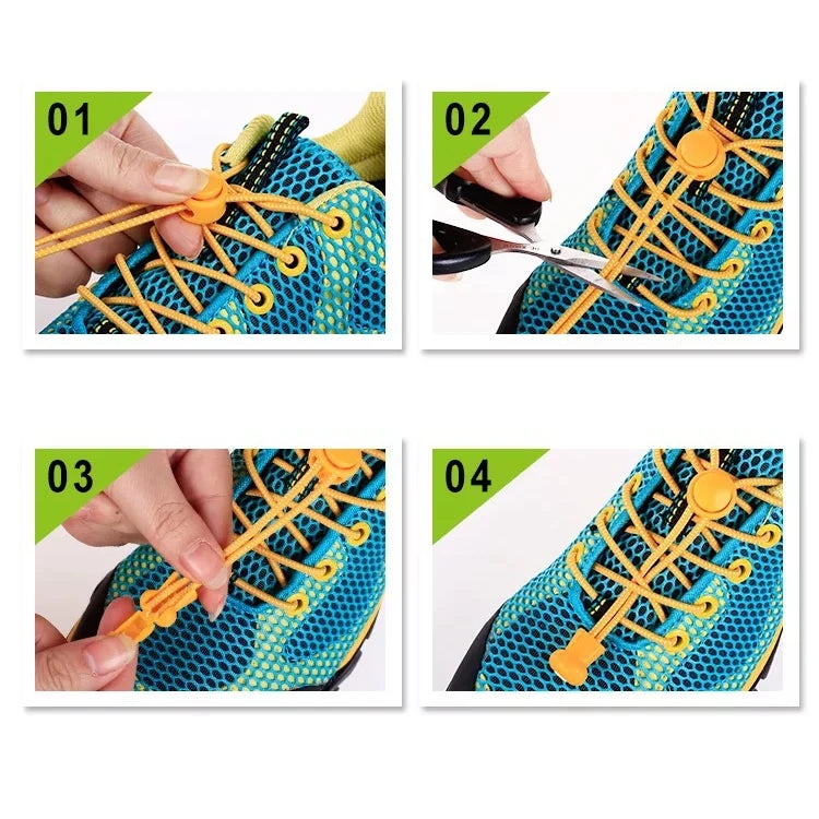 1Pair No Tie Shoe laces Quick Locks Shoelaces Without ties Elastic Laces Sneakers Kids Adult Boot Shoelace for Shoes