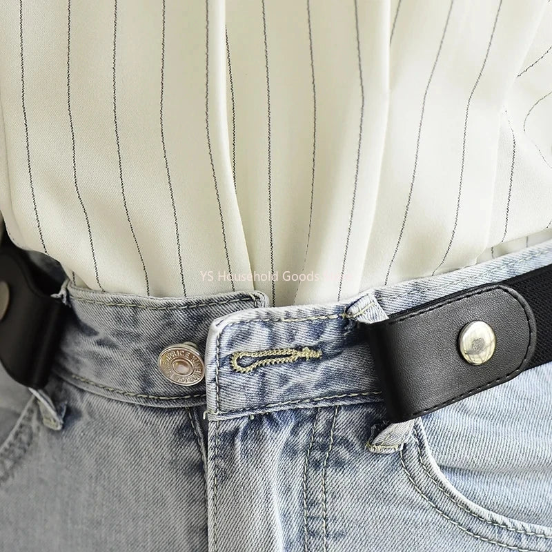 1pc Stretch Elastic Waist Belt Buckle-Free for Jeans Dresses Women Men No Bulge No Hassle Comfortable Fit Waist Belt