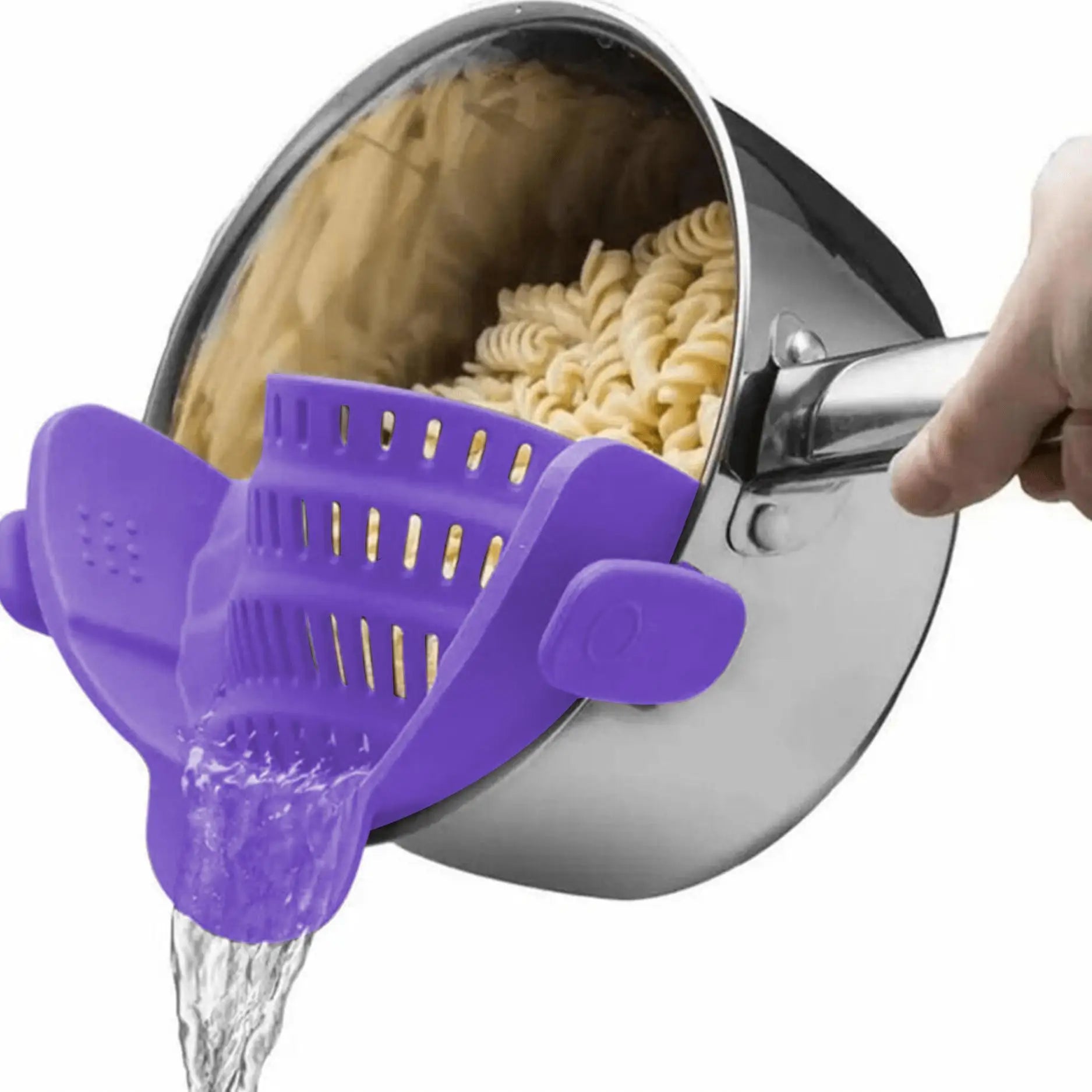 1pc Adjustable Silicone Clip-On Strainer for Pots, Pans, and Bowls - Handheld Drainer for Noodles, Pasta