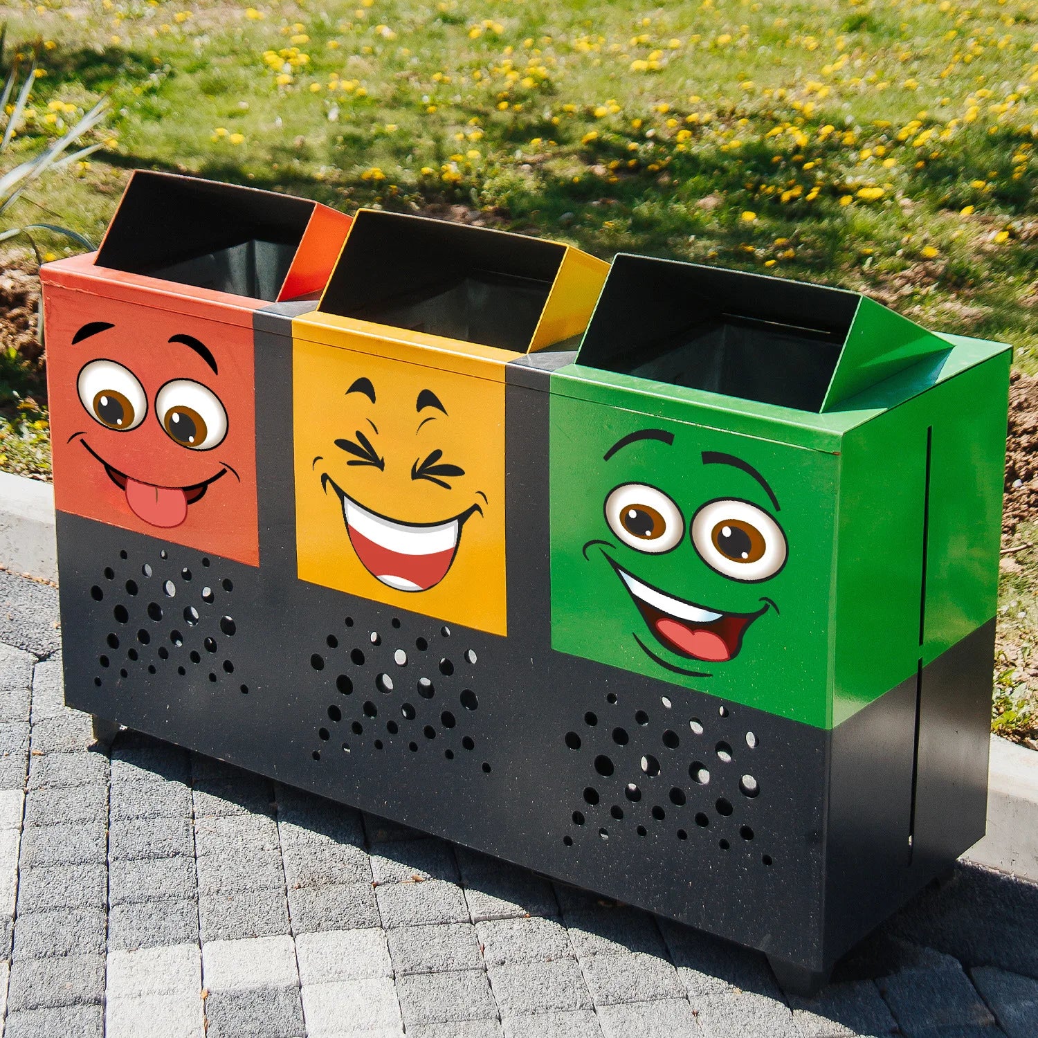 4 Pcs/Set Cartoon Face Bin Stickers Self-Adhesive Home Decor For Trash Can Wall Toilet Decor Refrigerator Fun Themed Decor